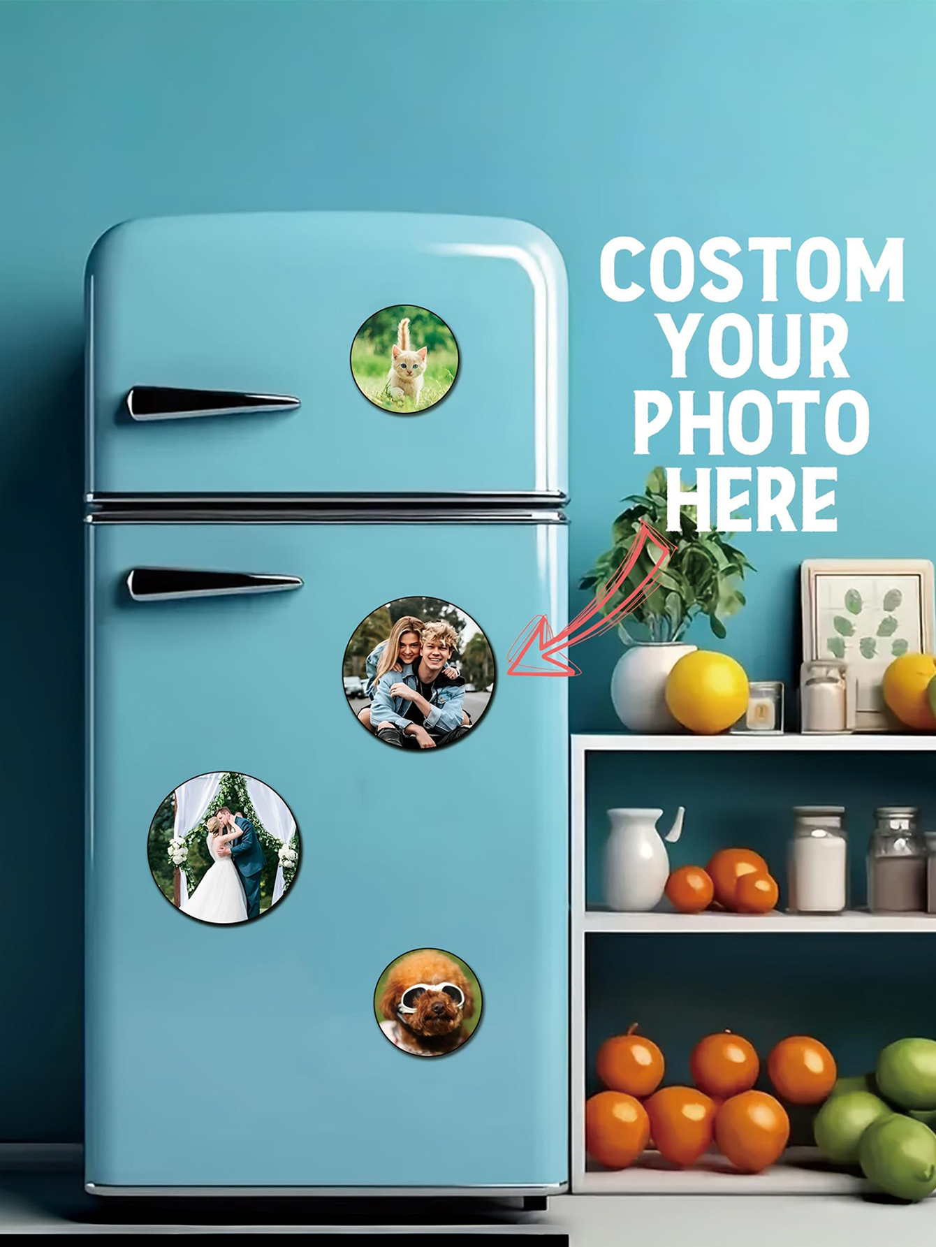 Customizable Round  Photo Sticker Decor